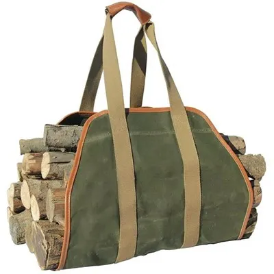 মোমযুক্ত ক্যানভাস লগ ক্যারিয়ার টোট ব্যাগ