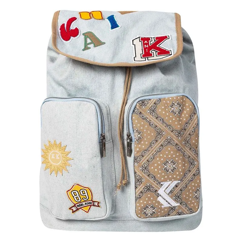 ধোয়া ডেনিম প্রিন্টেড ব্যাকপ্যাক